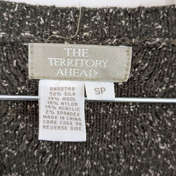 The Territory Ahead Charcoal Cardigan Sp Silk Wool Blend - Picture 5 of 12
